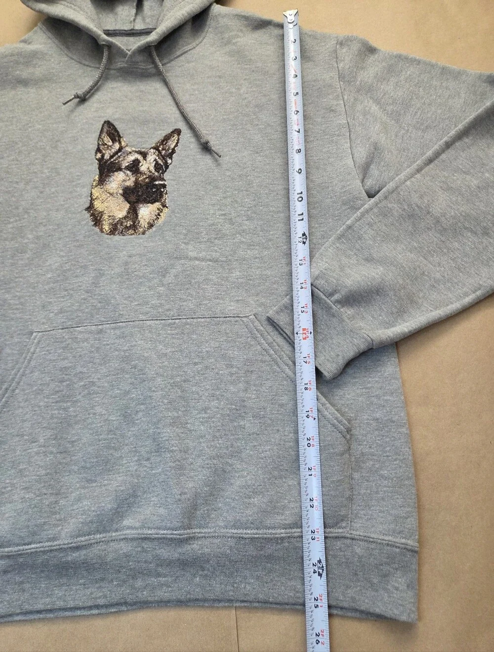 German Shepherd Gift Custom Embroidered Dog Breed Hoodie Gray Shepard Lover GSD